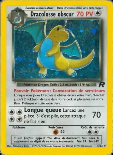 Dracolosse obscur, carte Pokémon TR 5 — extension Team Rocket