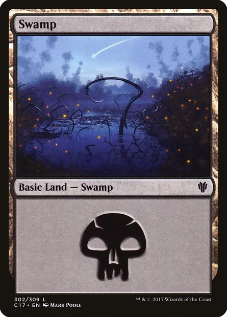 Swamp, Magic card C17 302 — Commander 2017 set