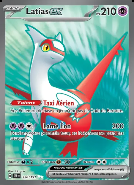 Latias-ex, carte Pokémon SSP 220 — extension Étincelles Déferlantes