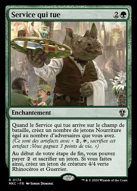 Service qui tue, carte Magic MKC 174 — extension Murders at Karlov Manor Commander