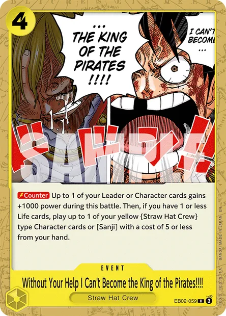 Without Your Help I Can't Become the King of the Pirates!!!!, One Piece card EB02-059 — Anime 25th Collection set
