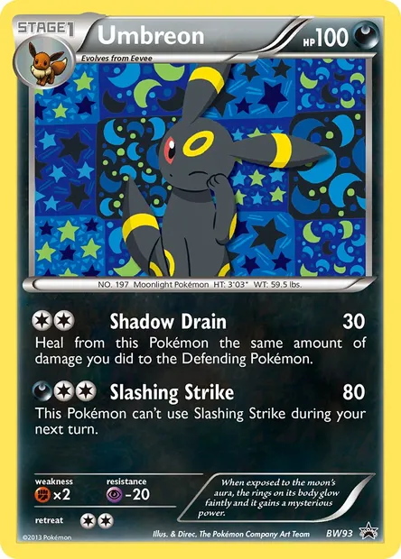 Umbreon, Pokémon card BW 93 — BW Black Star Promos set