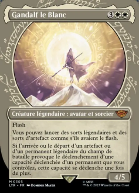 Gandalf le Blanc, carte Magic LTR 305 — extension Le Seigneur des Anneaux : chroniques de la Terre du Milieu