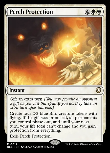 Perch Protection, Magic card BLC 11 — Bloomburrow Commander set