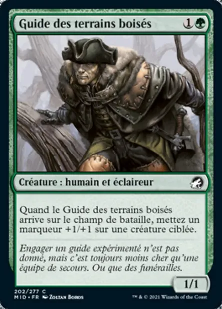 Guide des terrains boisés, carte Magic MID 202 — extension Innistrad : chasse de minuit