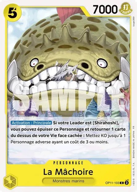 La Mâchoire, carte One Piece OP11-103 — extension DES POINGS VIFS COMME L'ÉCLAIR