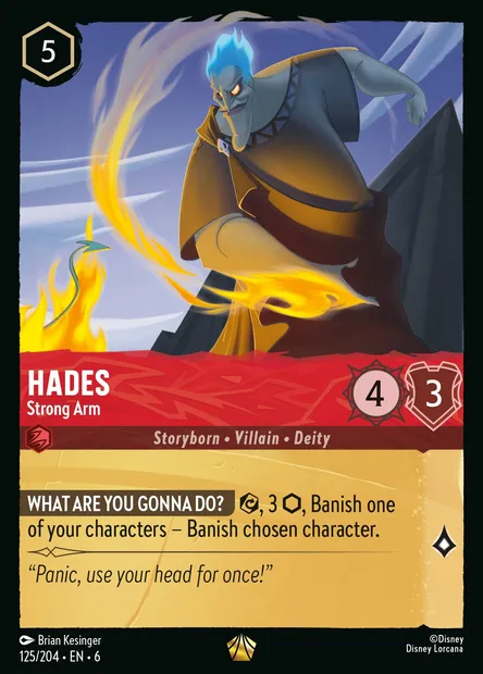 Hades - Strong Arm, Disney Lorcana card CH6-125 — Azurite Sea set
