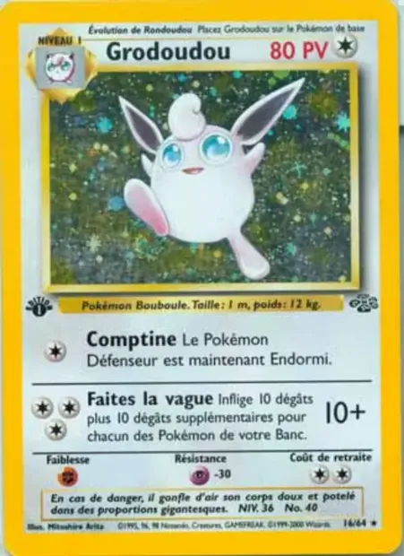 Grodoudou, carte Pokémon JU 16 — extension Jungle