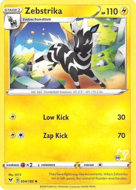 Zebstrika, Pokémon card BA22 054-56 — Battle Academy 2022 set