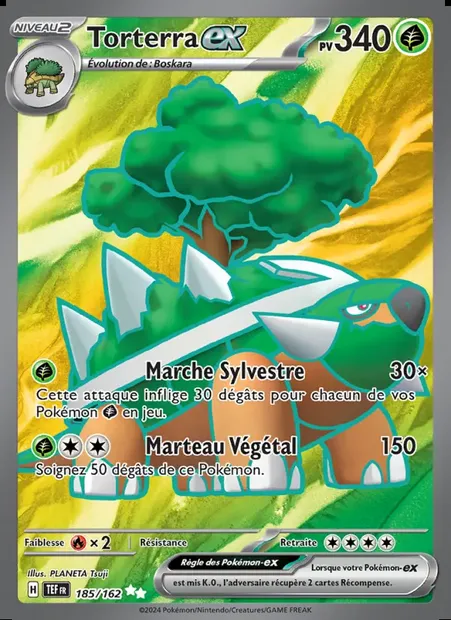 Torterra-ex, carte Pokémon TEF 185 — extension Forces Temporelles