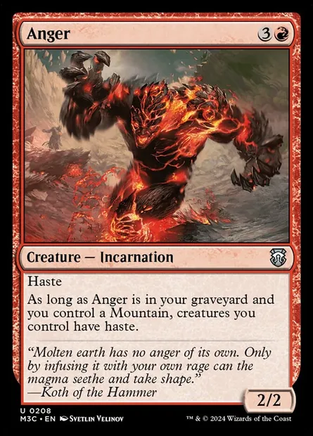 Anger, Magic card M3C 208 — Modern Horizons 3 Commander set