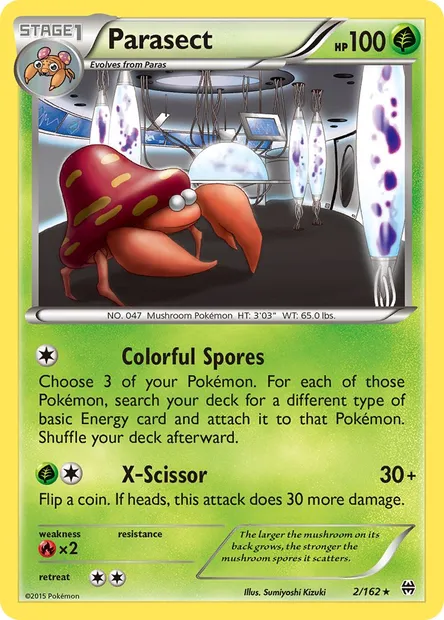 Parasect, Pokémon card BKT 2 — BREAKthrough set