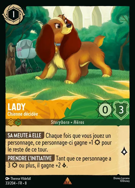 Lady - Chienne décidée, carte Disney Lorcana CH8-033 — extension Le Règne de Jafar