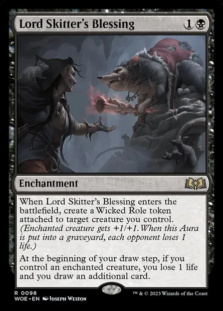 Lord Skitter's Blessing, Magic card WOE 98 — Wilds of Eldraine set