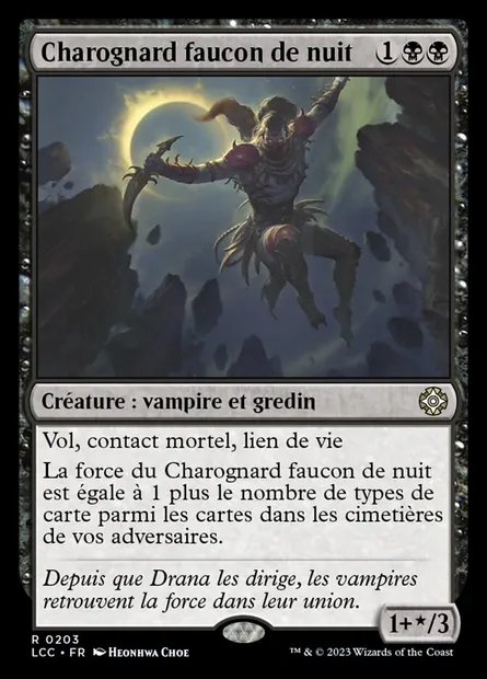 Charognard faucon de nuit, carte Magic LCC 203 — extension The Lost Caverns of Ixalan Commander