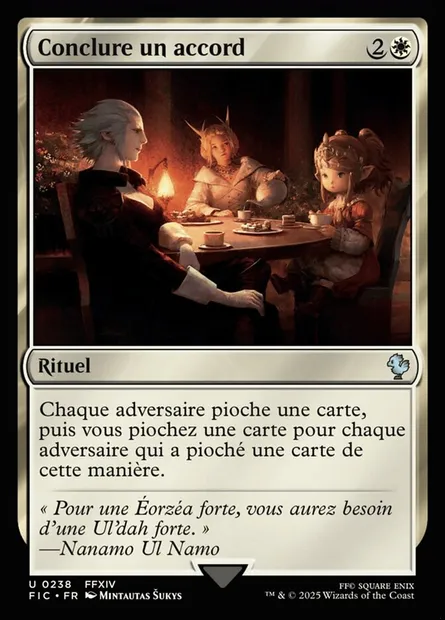 Conclure un accord, carte Magic FIC 238 — extension Final Fantasy Commander