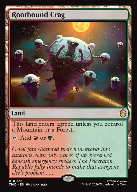Rootbound Crag, Magic card TMC 72 — Teenage Mutant Ninja Turtles Eternal set