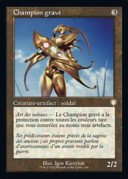 Champion gravé, carte Magic BRC 140 — extension The Brothers' War Commander