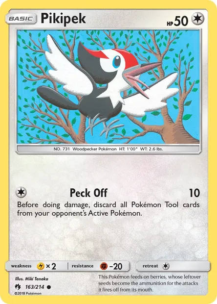 Pikipek, Pokémon card LOT 163 — Lost Thunder set