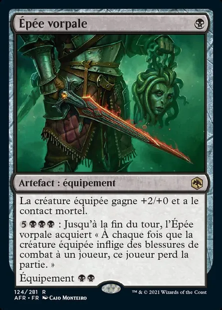 Épée vorpale, carte Magic AFR 124 — extension Forgotten Realms: Aventures dans les Royaumes Oubliés