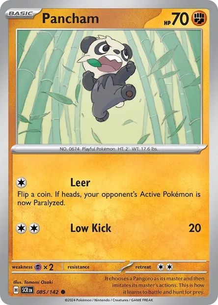 Pancham, Pokémon card SCR 085 — Stellar Crown set