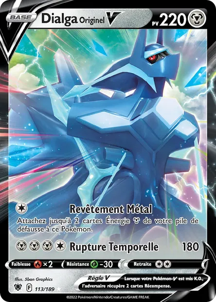Dialga Originel V, carte Pokémon ASR 113 — extension Astres Radieux