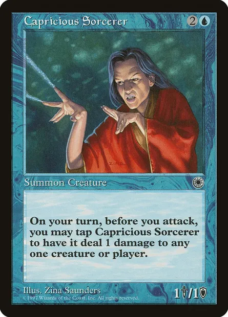 Capricious Sorcerer, Magic card POR 43 — Portal set