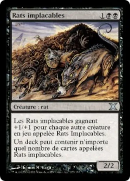 Rats implacables, carte Magic 10E 173 — extension Dixième édition