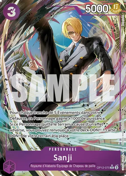 Sanji, carte One Piece OP12-070 — extension L'HÉRITAGE DU MAÎTRE