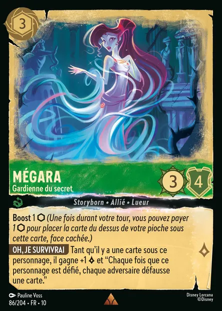 Mégara - Gardienne du secret, carte Disney Lorcana CH10-086 — extension Lueurs dans les Profondeurs