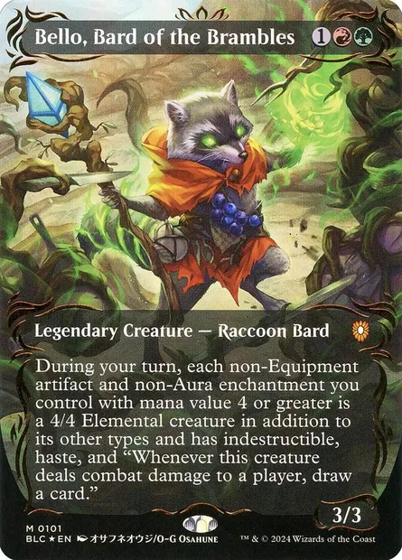 Bello, Bard of the Brambles, Magic card BLC 101 — Bloomburrow Commander set