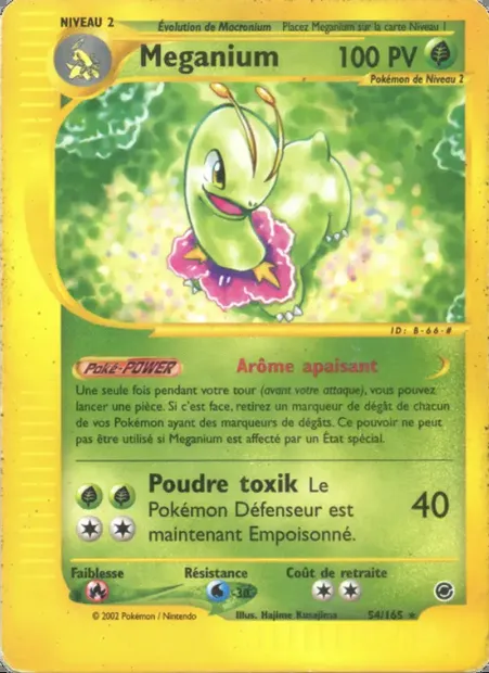 Méganium, carte Pokémon EX 54 — extension Expedition