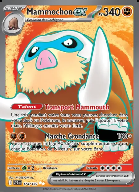 Mammochon-ex, carte Pokémon JTG 174 — extension Aventures Ensemble