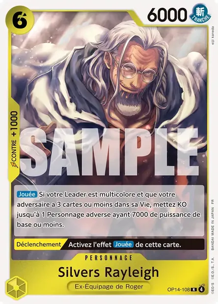 Silvers Rayleigh, carte One Piece OP14-108 — extension LES SEPT DE LA MER D'AZUR