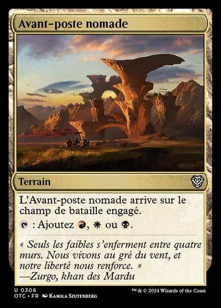 Avant-poste nomade, carte Magic OTC 306 — extension Outlaws of Thunder Junction Commander