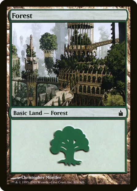 Forêt, carte Magic RAV 304 — extension Ravnica: La Cité des Guildes