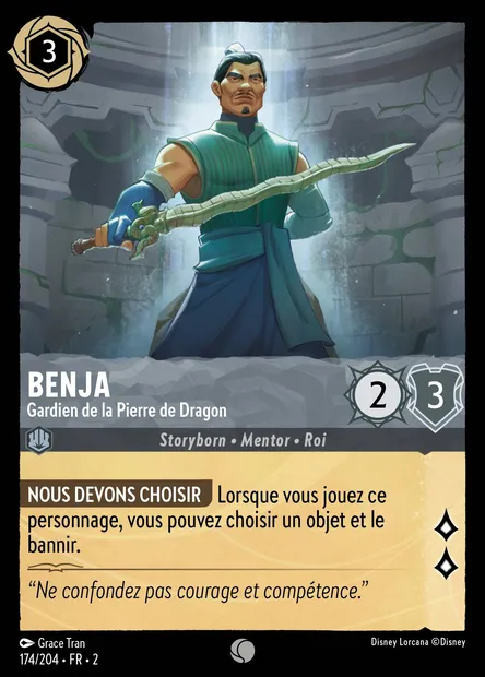 Benja - Gardien de la Pierre de Dragon, carte Disney Lorcana CH2-174 — extension L'Ascension des Floodborn