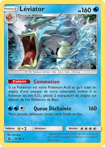 Léviator, carte Pokémon DRM 20 — extension Majesté Des Dragons