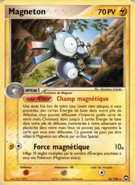Magnéton, carte Pokémon PK 16 — extension EX Gardiens du Pouvoir
