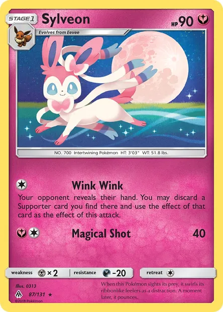 Sylveon, Pokémon card FLI 87 — Forbidden Light set
