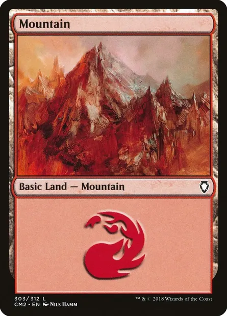 Mountain, Magic card CM2 303 — Commander Anthology Volume II set