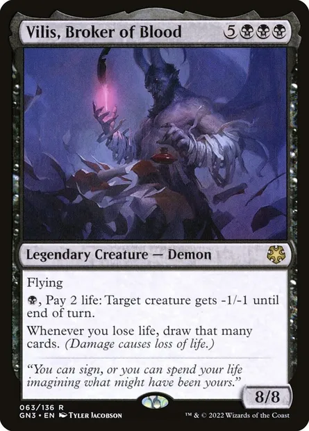 Vilis, Broker of Blood, Magic card GN3 63 — Game Night: Free-for-All set