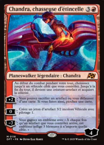 Chandra, chasseuse d'étincelle, carte Magic DFT 116 — extension Aetherdrift