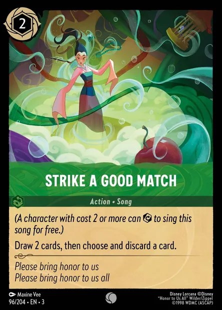 Strike a Good Match, Disney Lorcana card CH3-096 — Into the Inklands set