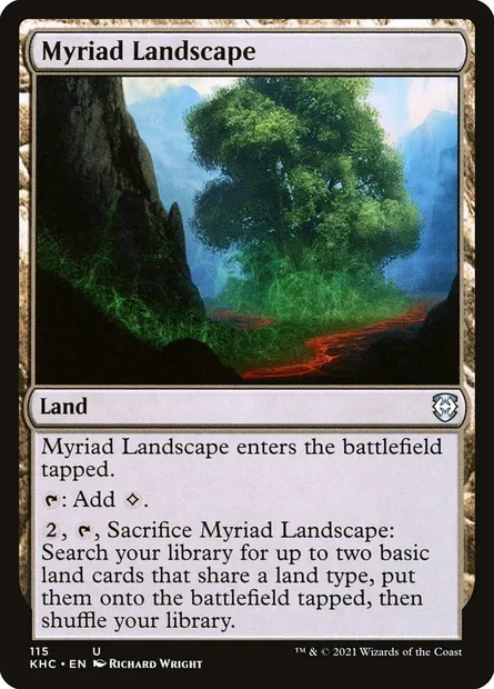 Myriad Landscape, Magic card KHC 115 — Kaldheim Commander set