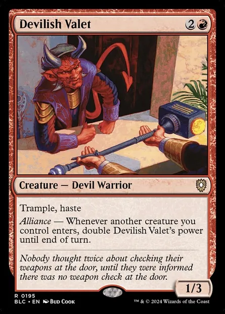 Devilish Valet, Magic card BLC 195 — Bloomburrow Commander set
