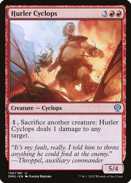 Hurler Cyclops, Magic card DMU 130 — Dominaria United set