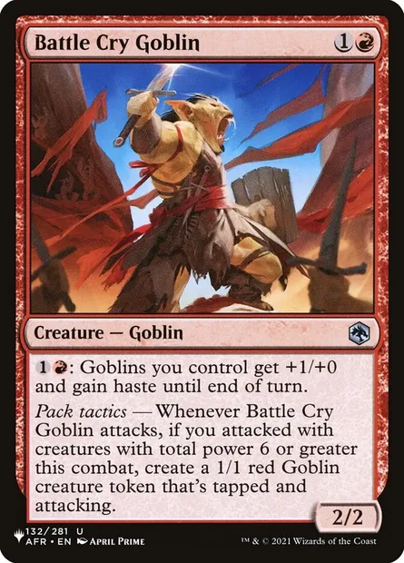 Battle Cry Goblin, Magic card PLST AFR-132 — The List set