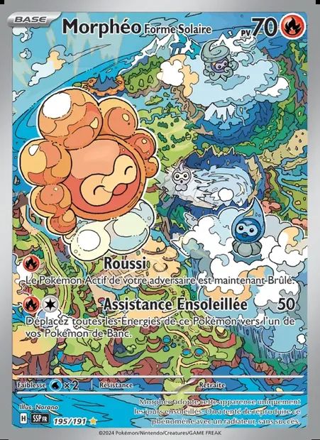 Morphéo Forme Solaire, carte Pokémon SSP 195 — extension Étincelles Déferlantes