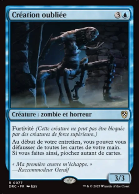 Création oubliée, carte Magic DRC 77 — extension Aetherdrift Commander